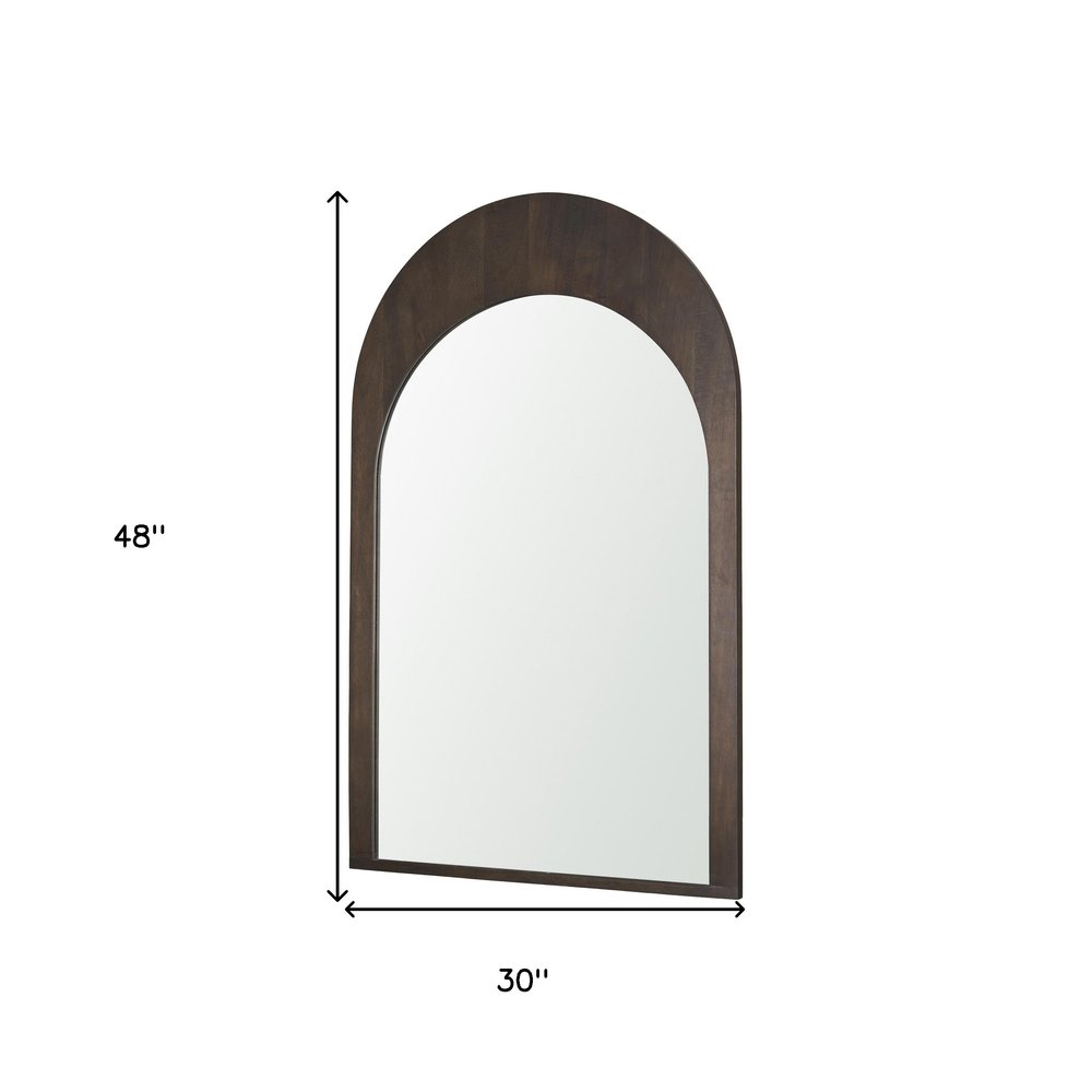 48" Brown Solid Wood Arch Framed Accent Mirror HomeRoots