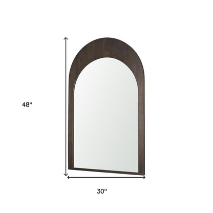 48" Brown Solid Wood Arch Framed Accent Mirror HomeRoots