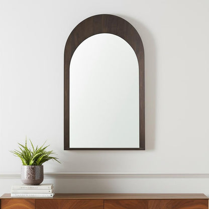 48" Brown Solid Wood Arch Framed Accent Mirror HomeRoots