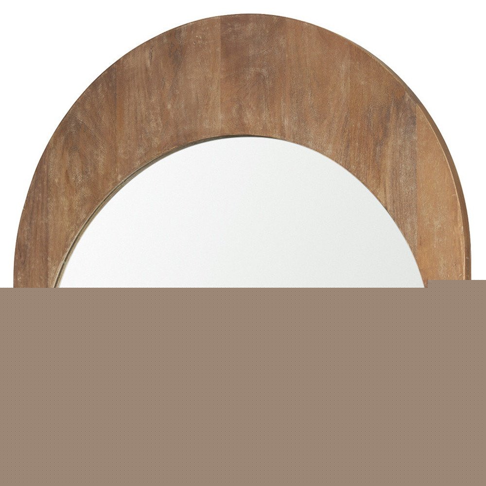 48" Light Brown Solid Wood Arch Framed Accent Mirror HomeRoots