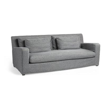 93" Dark Gray Slipcovered Fabric Sofa With Toss Pillows HomeRoots