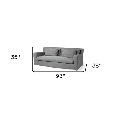 93" Dark Gray Slipcovered Fabric Sofa With Toss Pillows HomeRoots