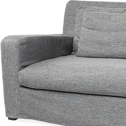 93" Dark Gray Slipcovered Fabric Sofa With Toss Pillows HomeRoots