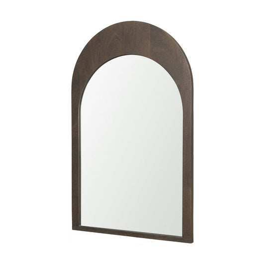 36" Brown Solid Wood Arch Framed Accent Mirror HomeRoots