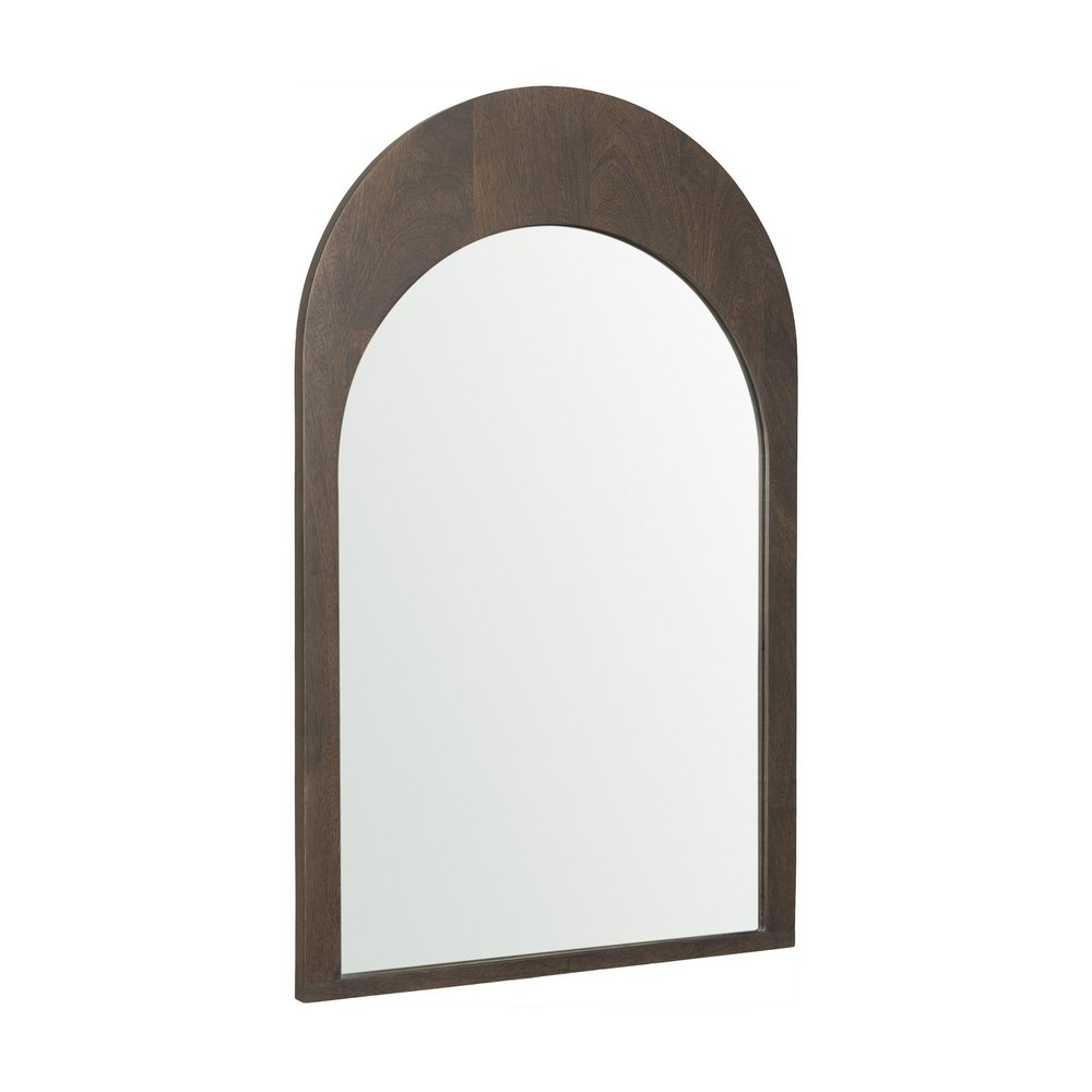 36" Brown Solid Wood Arch Framed Accent Mirror HomeRoots