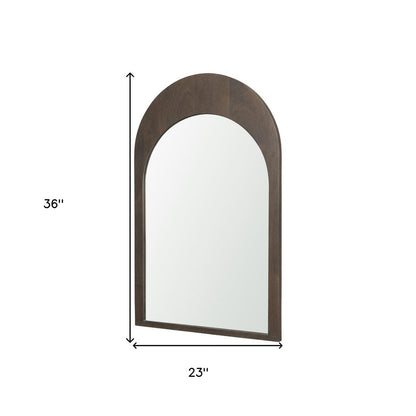 36" Brown Solid Wood Arch Framed Accent Mirror HomeRoots