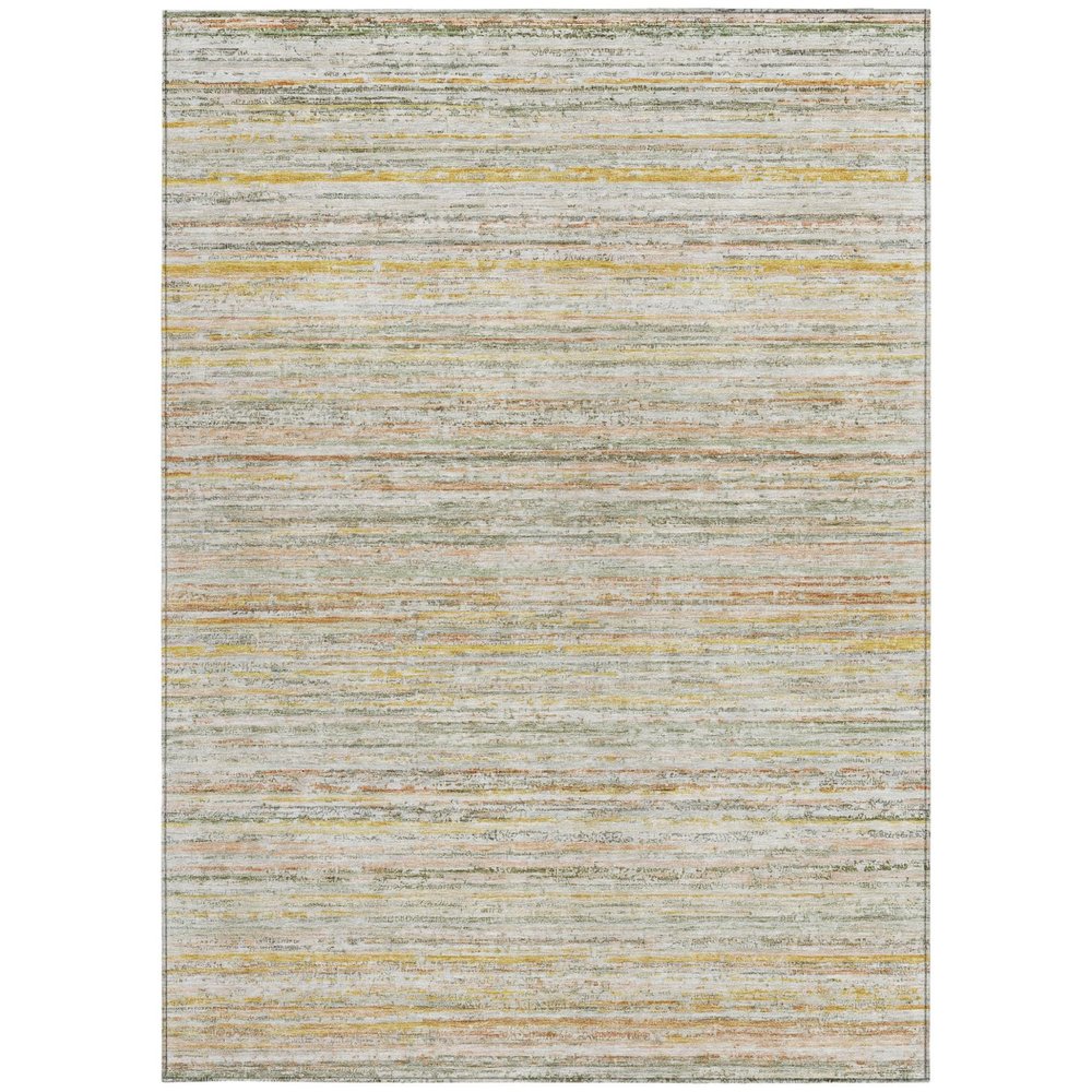 8' X 10' Sage Striped Washable Indoor Outdoor Area Rug — view 6