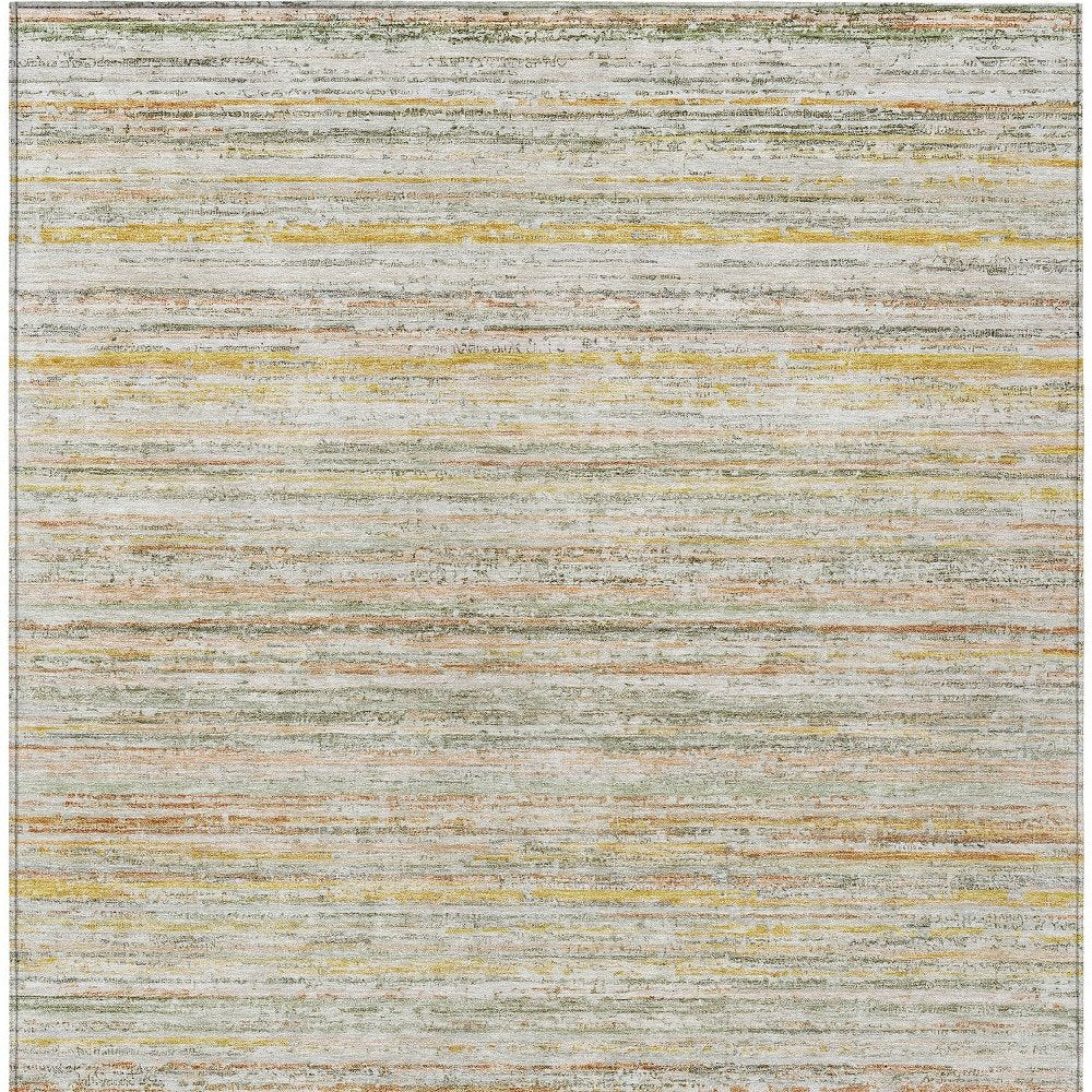 8' X 10' Sage Striped Washable Indoor Outdoor Area Rug — view 12