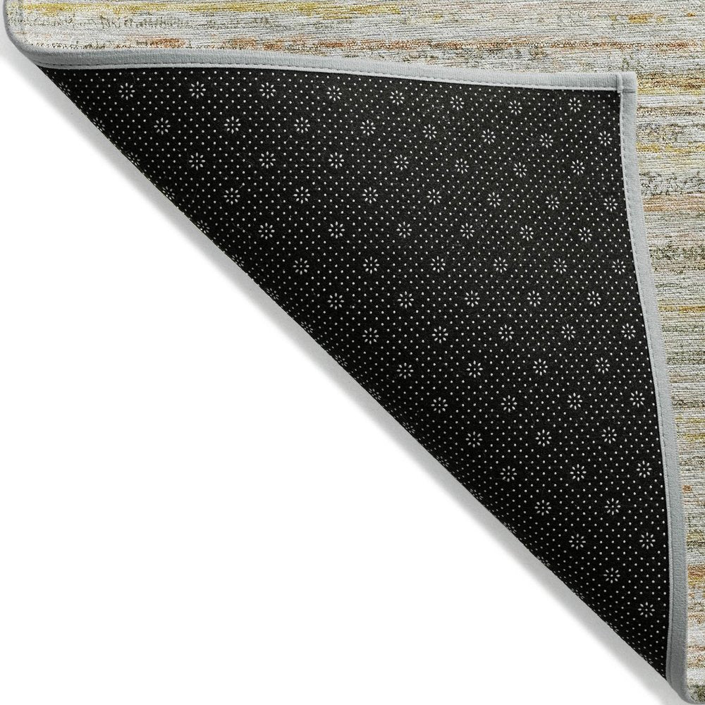 8' X 10' Sage Striped Washable Indoor Outdoor Area Rug — view 8