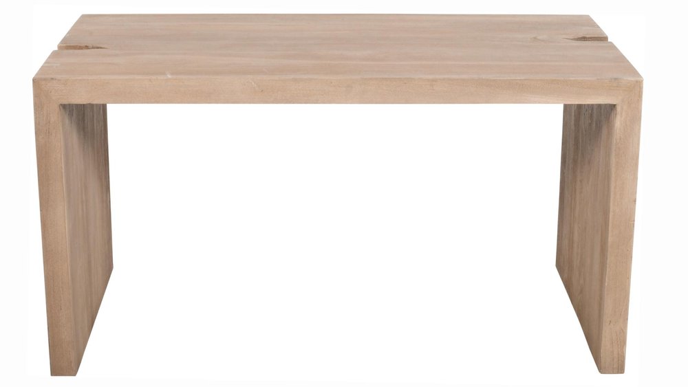 56" Ivory Reclaimed Wood Sled Writing Desk — view 1