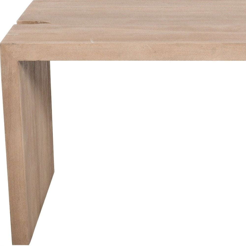 56" Ivory Reclaimed Wood Sled Writing Desk — view 6