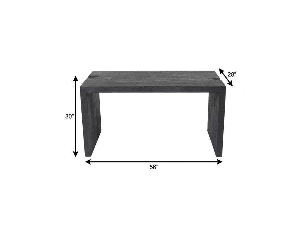 56" Graphite Reclaimed Wood Sled Writing Desk — view 10