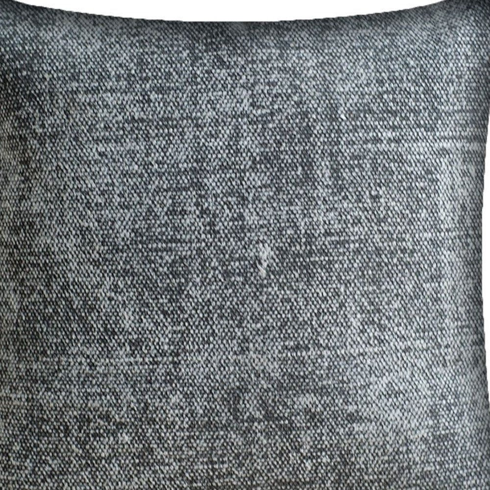 21" Dark Gray Splatter Linen Throw Pillow Cover — view 2