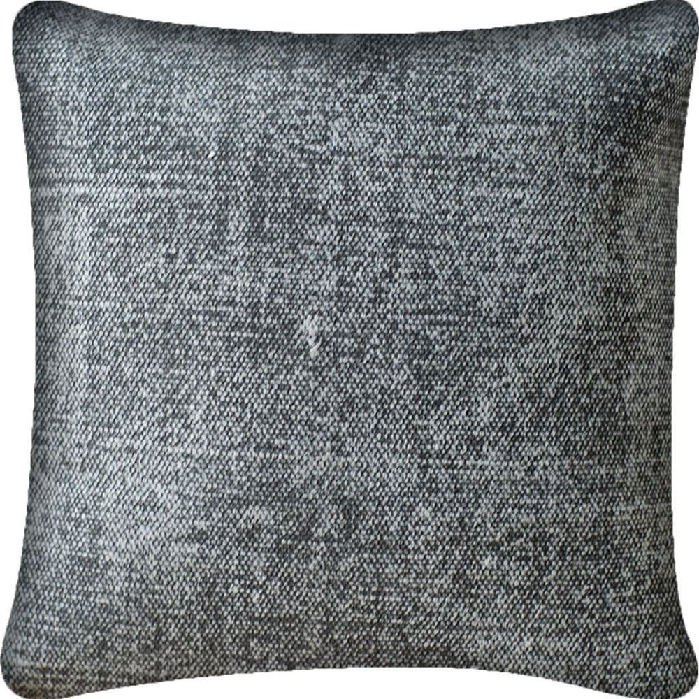 21" Dark Gray Splatter Linen Throw Pillow Cover — view 3