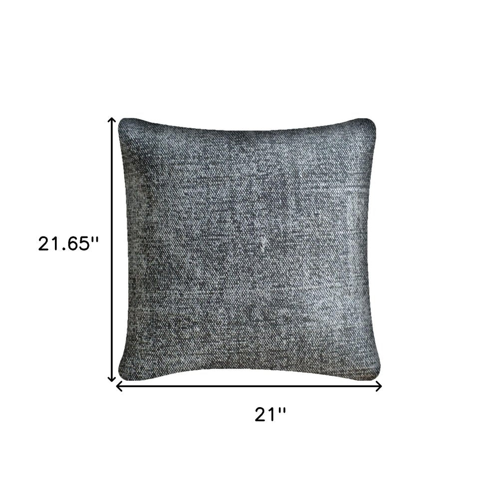 21" Dark Gray Splatter Linen Throw Pillow Cover — view 4