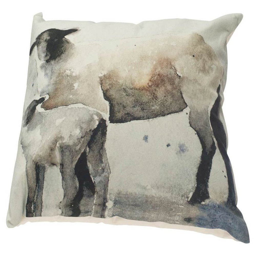 18" Gray Black And Cream Linen Throw Pillow Cover — view 1