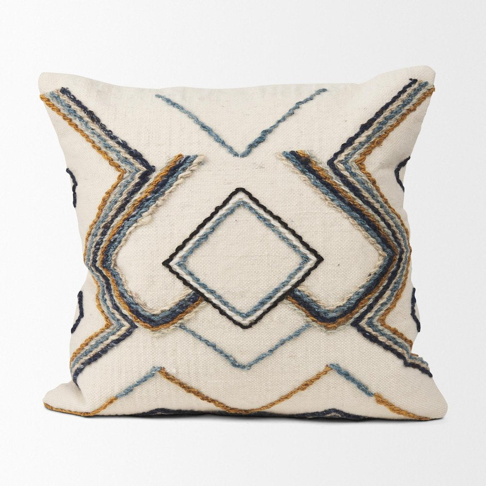 14" X 26" Beige And Dark Brown Lumbar Color Block Wool Blend Throw Pillow Cover with Texture — view 4