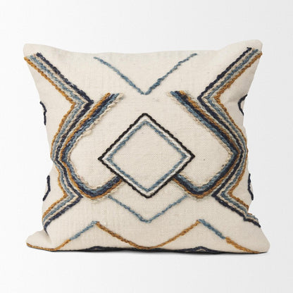 14" X 26" Beige And Dark Brown Lumbar Color Block Wool Blend Throw Pillow Cover with Texture