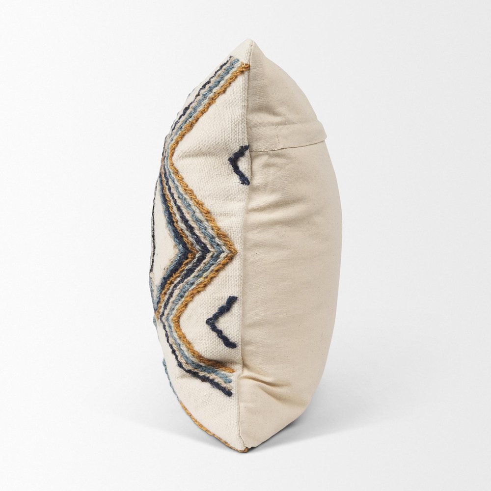 14" X 26" Beige And Dark Brown Lumbar Color Block Wool Blend Throw Pillow Cover with Texture — view 5