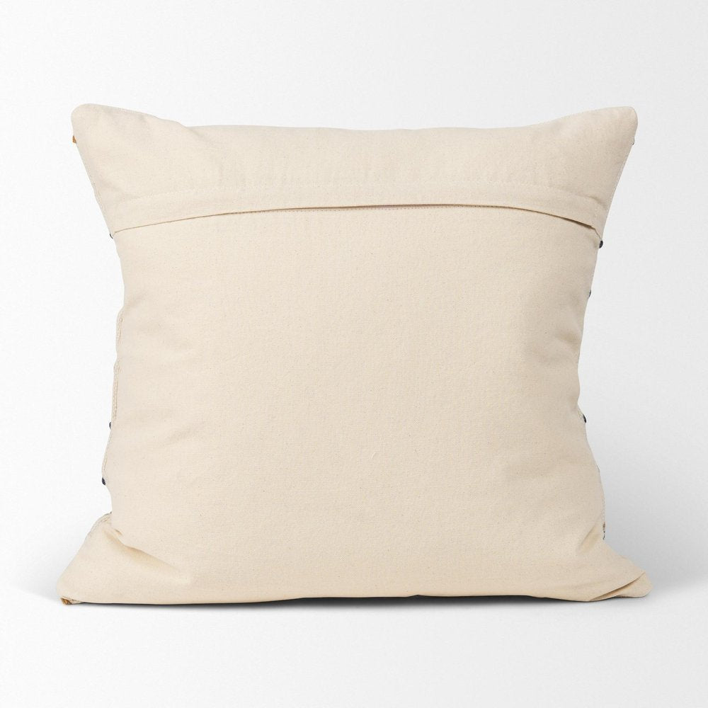 14" X 26" Beige And Dark Brown Lumbar Color Block Wool Blend Throw Pillow Cover with Texture — view 6