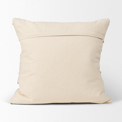 14" X 26" Beige And Dark Brown Lumbar Color Block Wool Blend Throw Pillow Cover with Texture