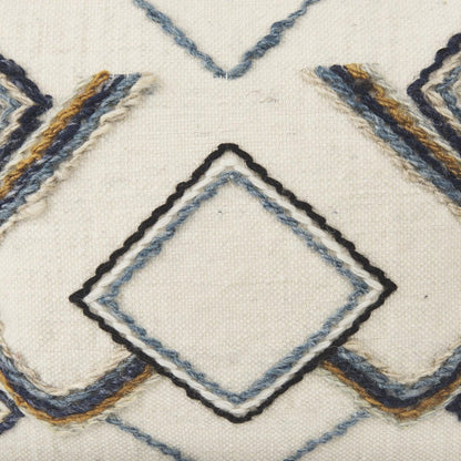 14" X 26" Beige And Dark Brown Lumbar Color Block Wool Blend Throw Pillow Cover with Texture