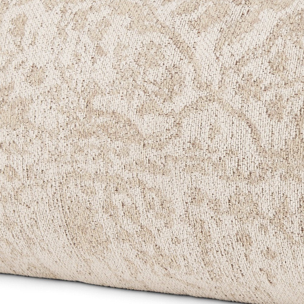 14" X 26" Cream And Beige Lumbar Abstract Cotton Throw Pillow Cover with Texture
