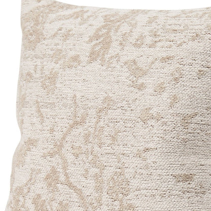 20" Cream And Beige Abstract Cotton Throw Pillow Cover with Texture