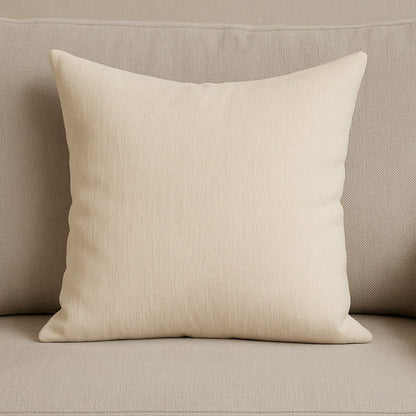 22" Cream Cotton Blend Throw Pillow Cover with Texture