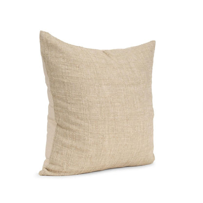 22" Beige Cotton Blend Throw Pillow Cover with Texture