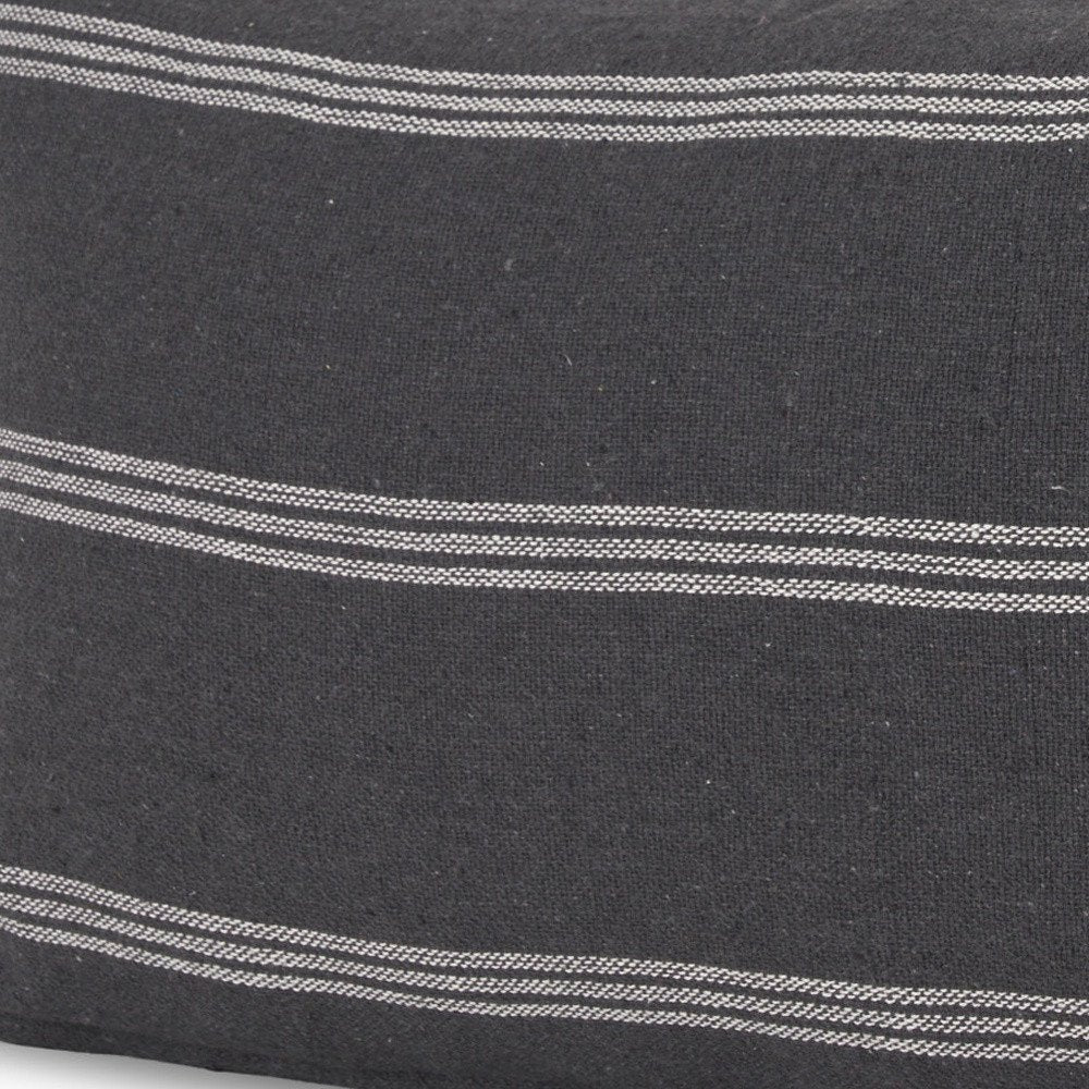 14" Gray Striped Linen Throw Pillow Cover — view 3