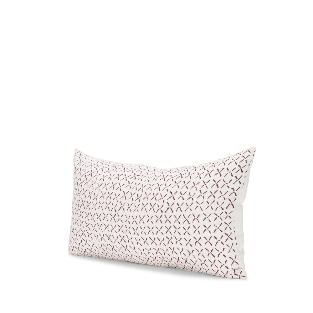 14" Cream Crosshatch Linen Throw Pillow Cover — view 1
