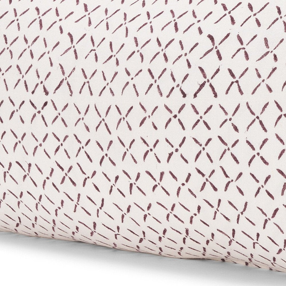 14" Cream Crosshatch Linen Throw Pillow Cover — view 2
