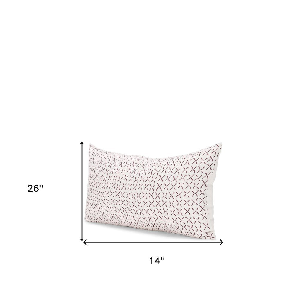14" Cream Crosshatch Linen Throw Pillow Cover — view 4