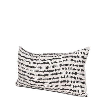 14" Black Striped Linen Throw Pillow Cover