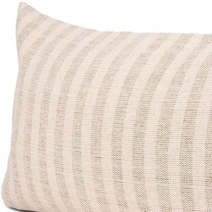 14" Cream Striped Linen Throw Pillow Cover