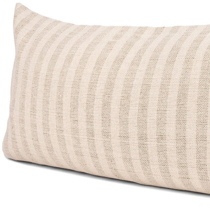 14" Cream Striped Linen Throw Pillow Cover