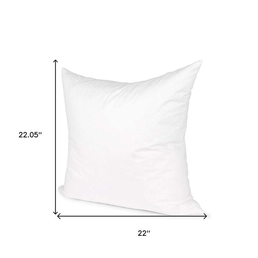 22" White Cotton Down Blend Throw Pillow Insert — view 4