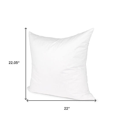 22" White Cotton Down Blend Throw Pillow Insert