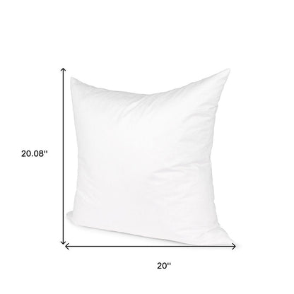 20" White Cotton Down Blend Throw Pillow Insert