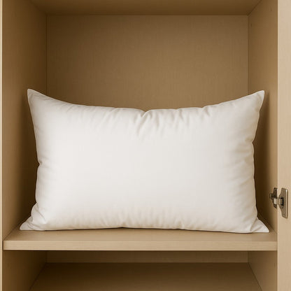 13" X 21" White Lumbar Cotton Down Blend Throw Pillow Insert