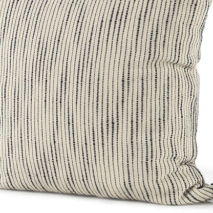 18" Black Striped Linen Throw Pillow Cover