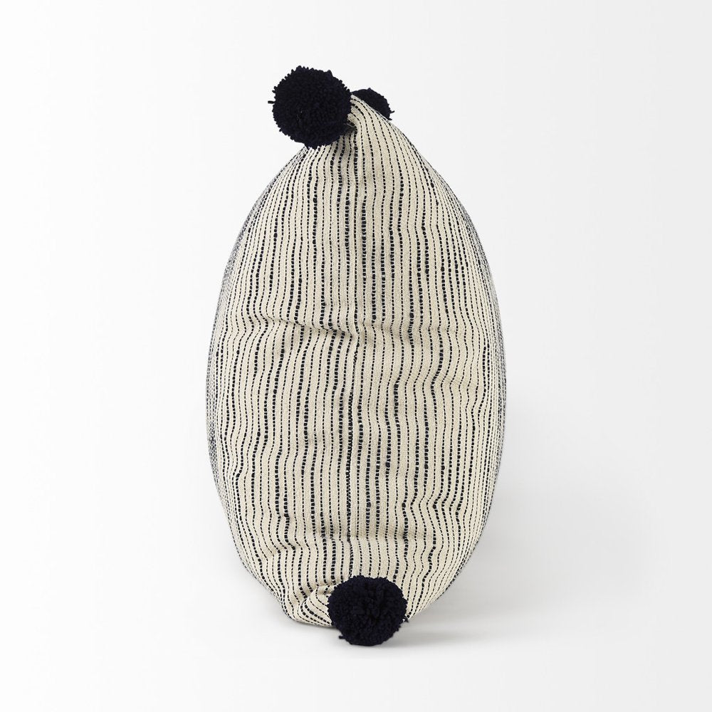 18" Black Striped Linen Throw Pillow Cover