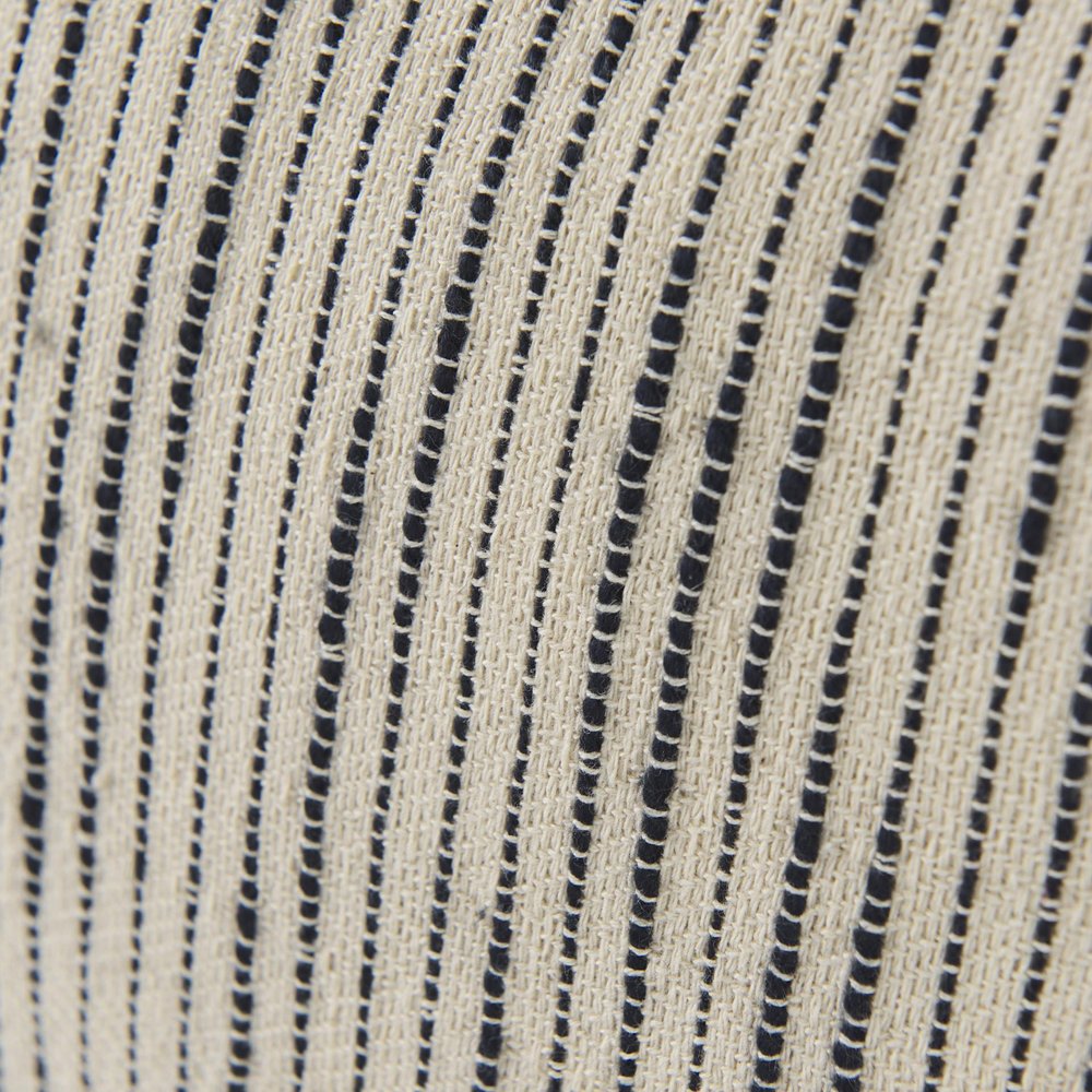 18" Black Striped Linen Throw Pillow Cover — view 8