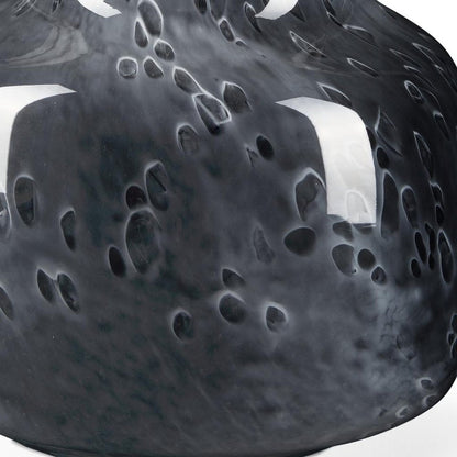 9" Black Mottled Round Glass Table Vase HomeRoots