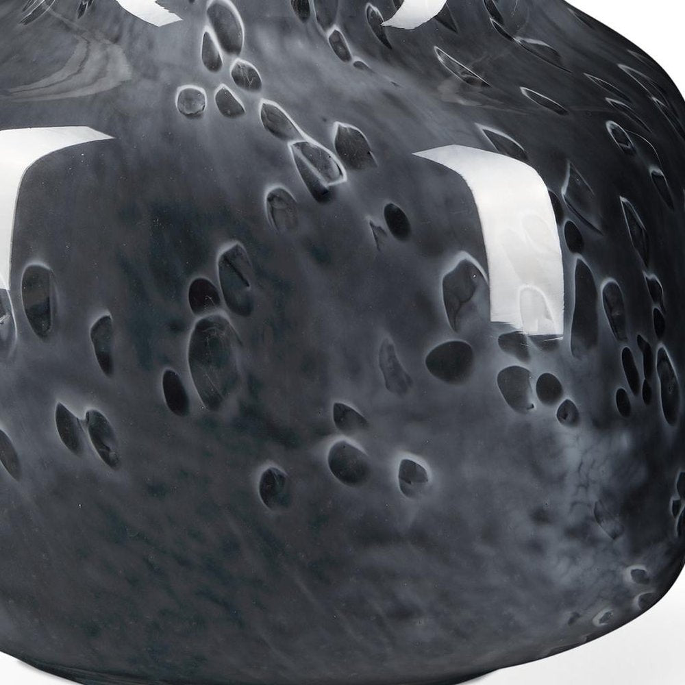 9" Black Mottled Round Glass Table Vase HomeRoots