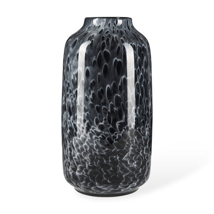 15" Black Mottled Cylinder Glass Table Vase HomeRoots
