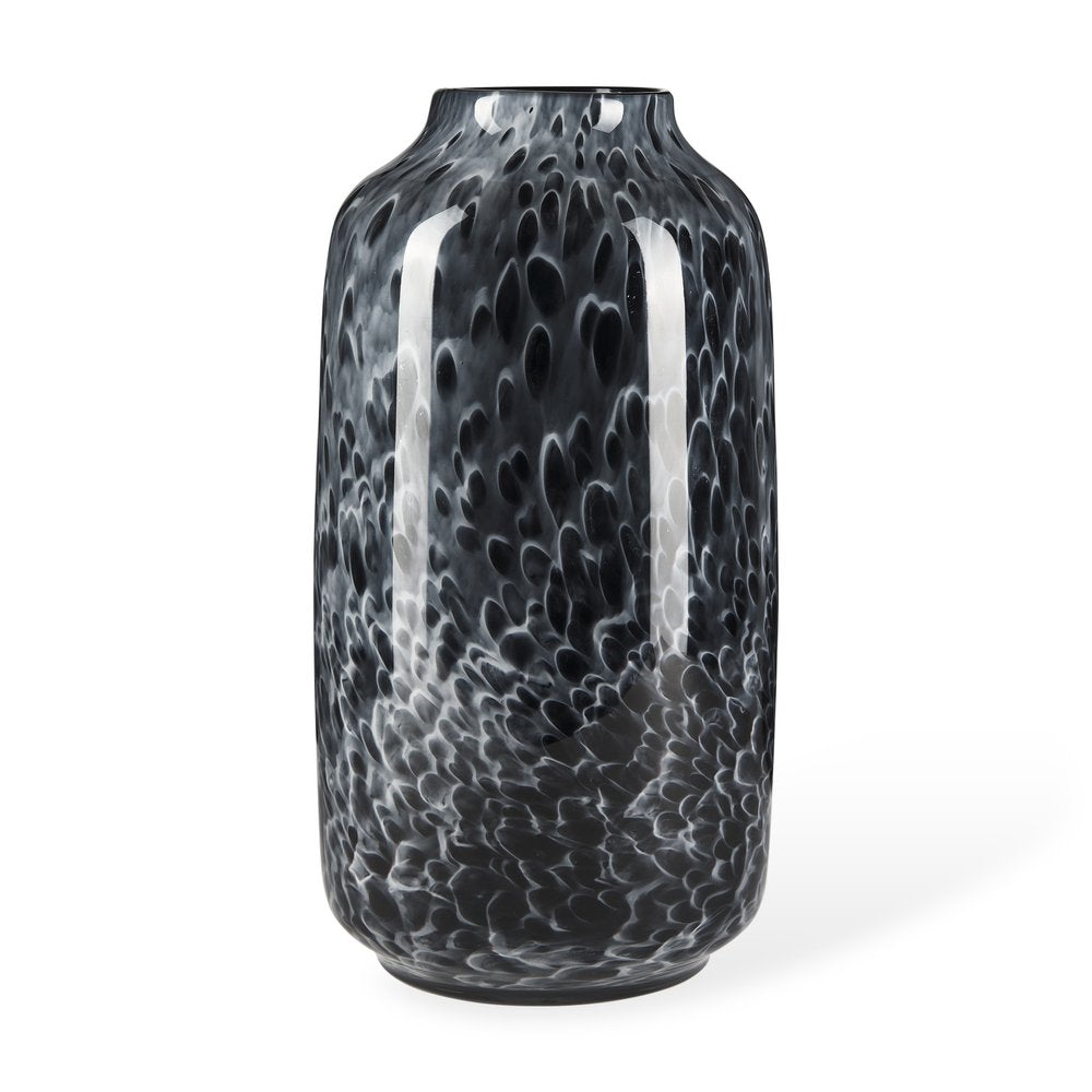 15" Black Mottled Cylinder Glass Table Vase HomeRoots