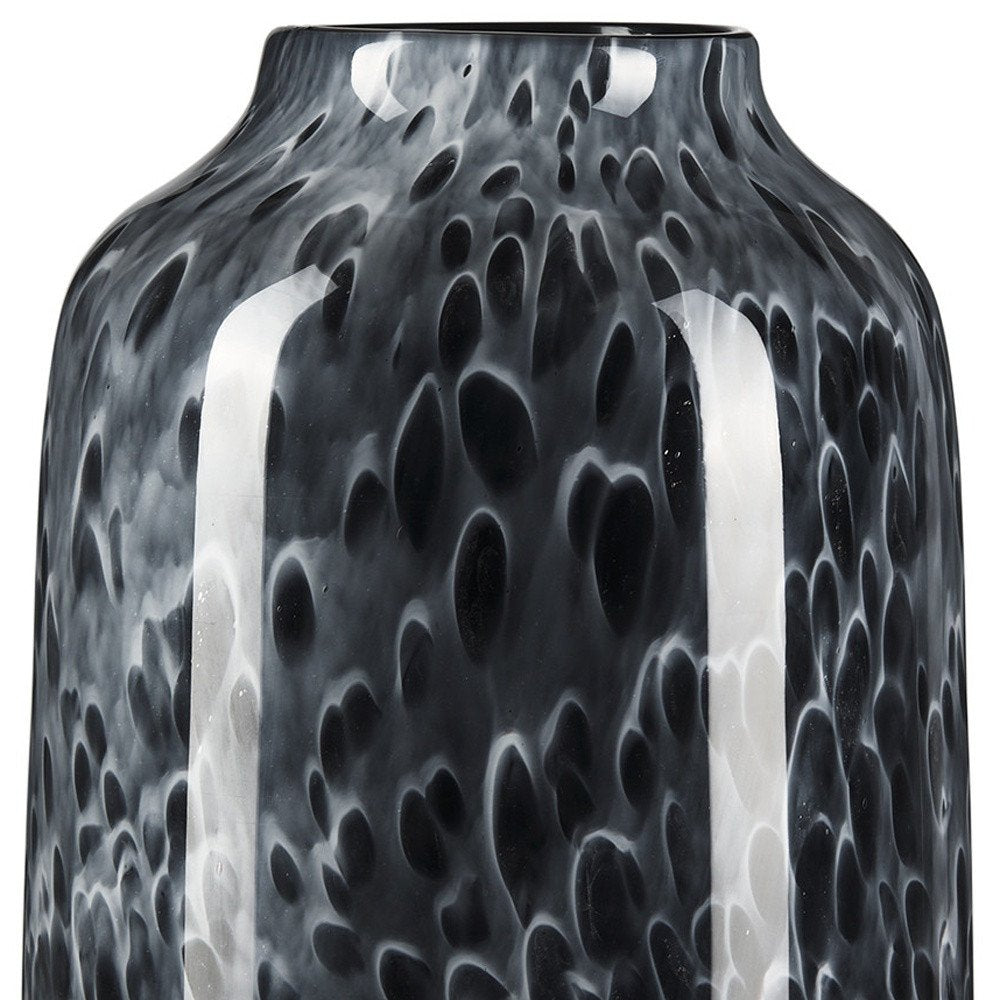 15" Black Mottled Cylinder Glass Table Vase HomeRoots