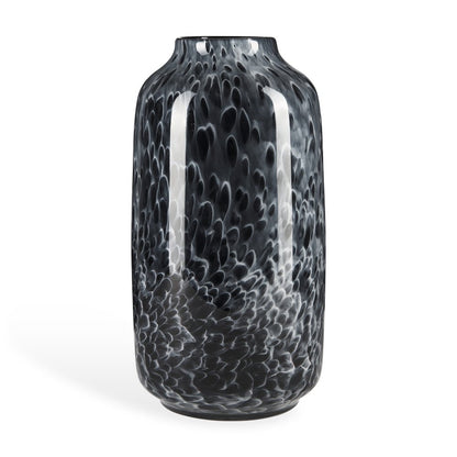 15" Black Mottled Cylinder Glass Table Vase HomeRoots